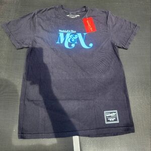 New Mitchell & Ness Mens Branded M&N Heavyweight Graphic Tee Black MEDIUM